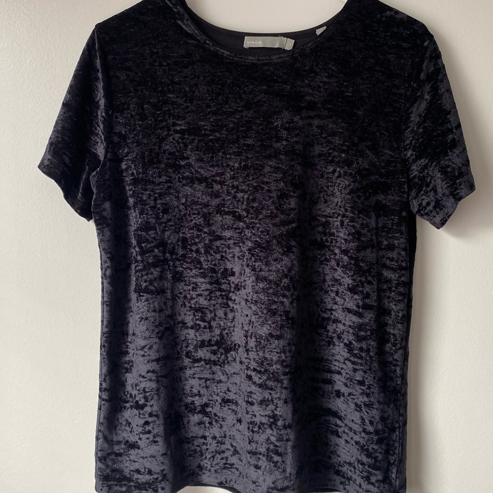 Vince Midnight Velvet Short Sleeve Tee Womens Size M Basic Minimalist Chic